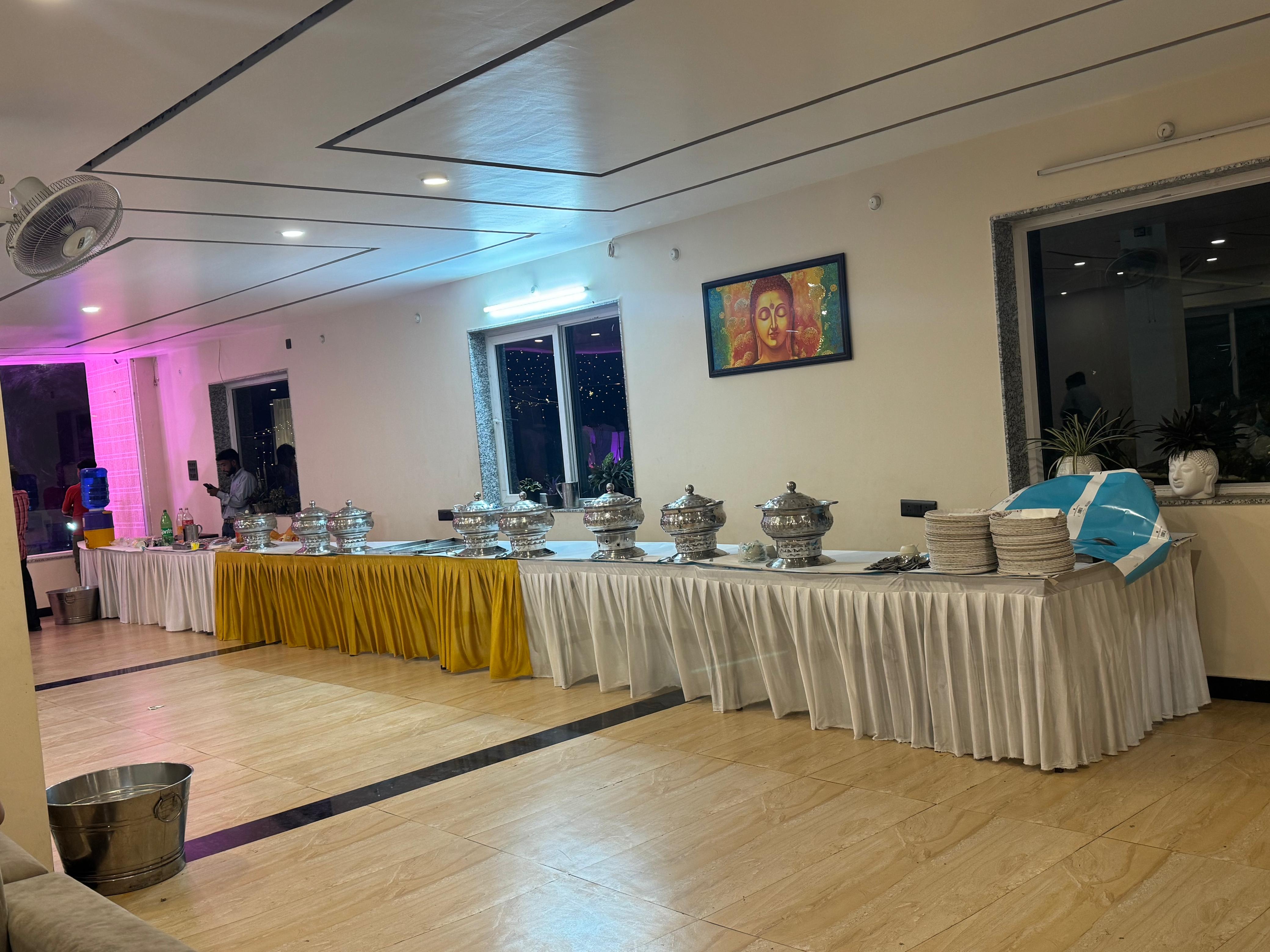Buffet spread in banquet hall